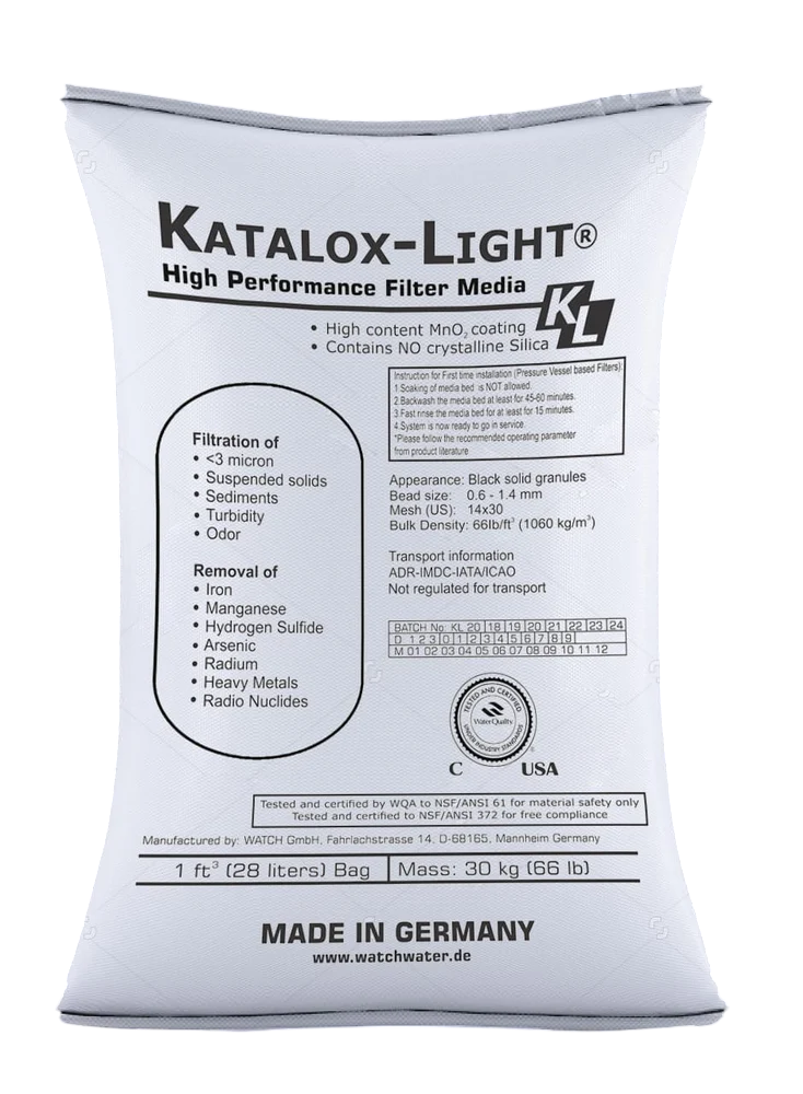 Katalox-Light® filtermedia (for hydrogensulfid, jern og mangan reduksjon)